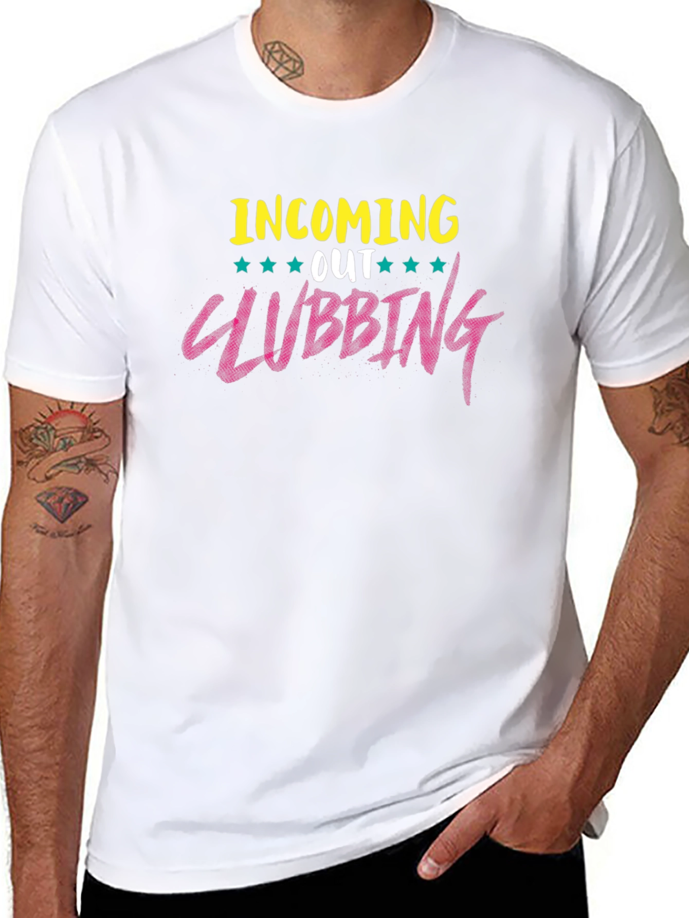 Camiseta Negra con Diseño Clubbing