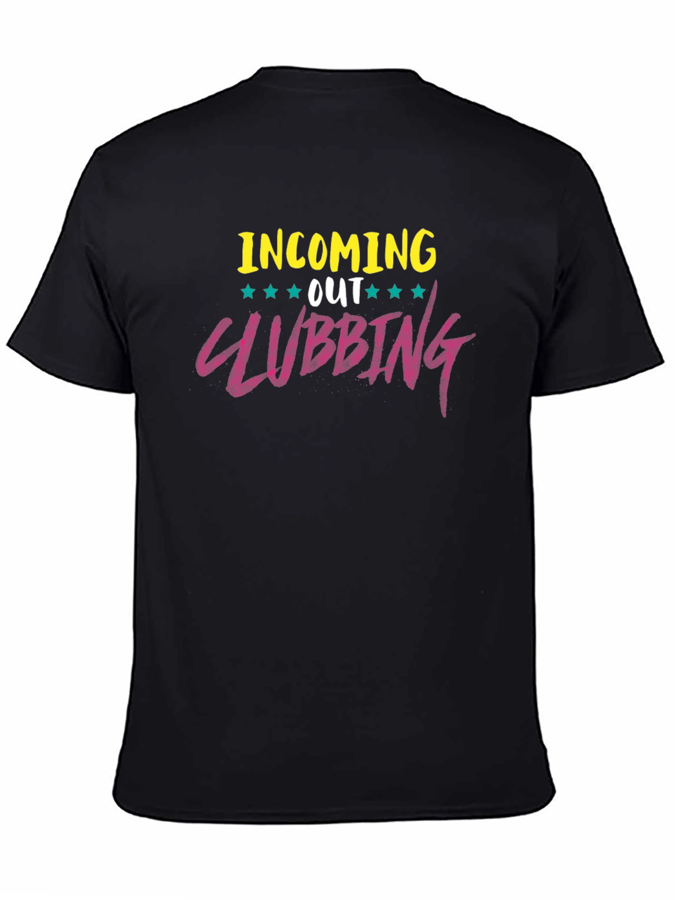 Camiseta Negra con Diseño Clubbing
