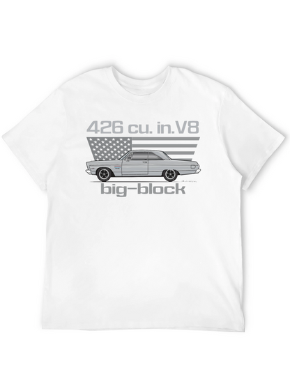 Camiseta Hombre Clásica Coche Americano Motor V8