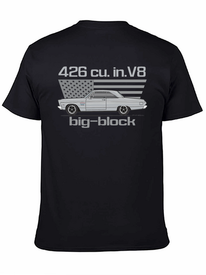 Camiseta Hombre Clásica Coche Americano Motor V8