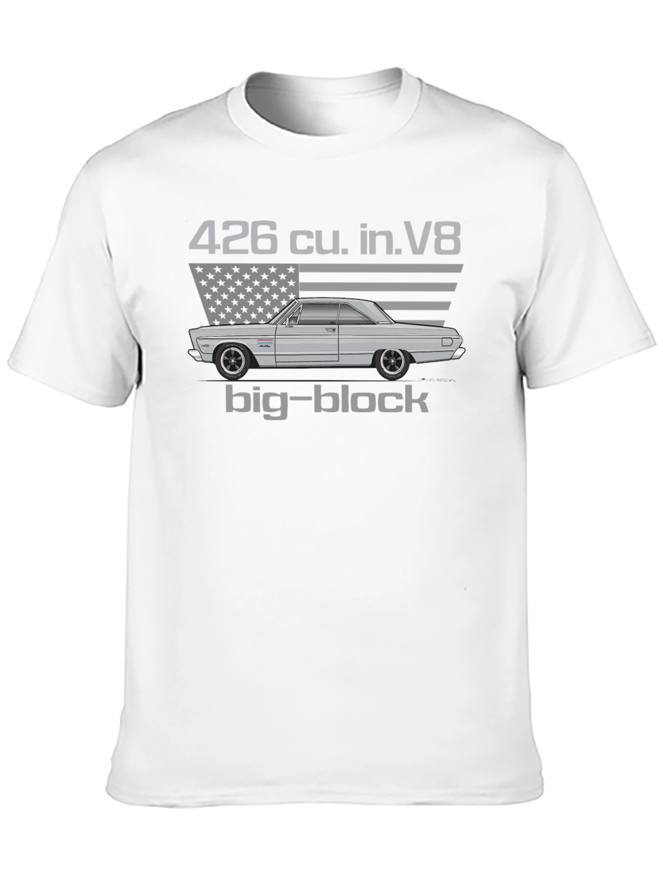 Camiseta Hombre Clásica Coche Americano Motor V8