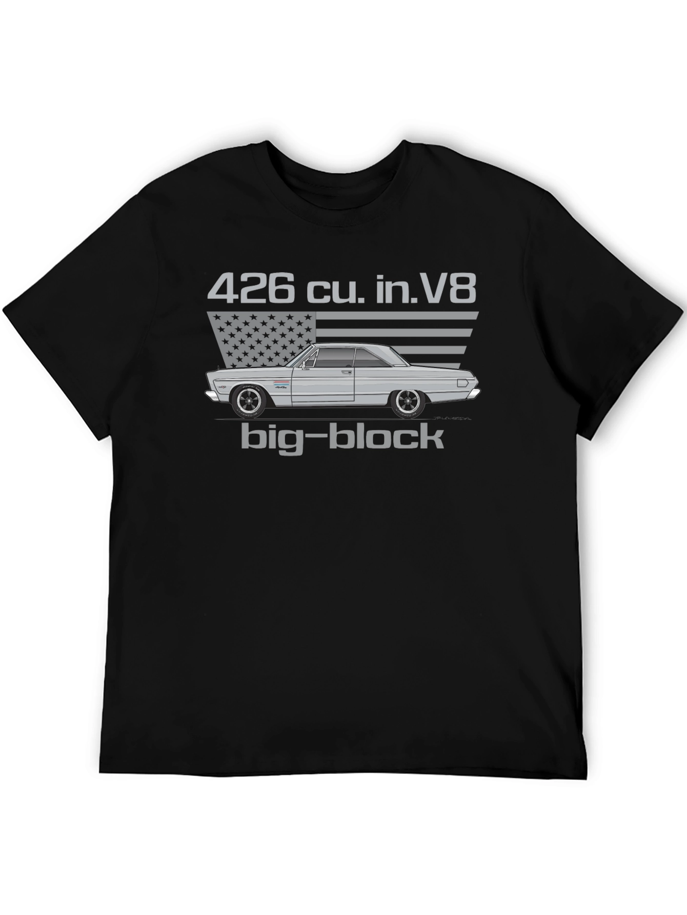 Camiseta Hombre Clásica Coche Americano Motor V8