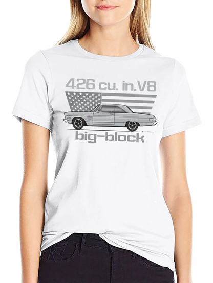 Camiseta Hombre Clásica Coche Americano Motor V8