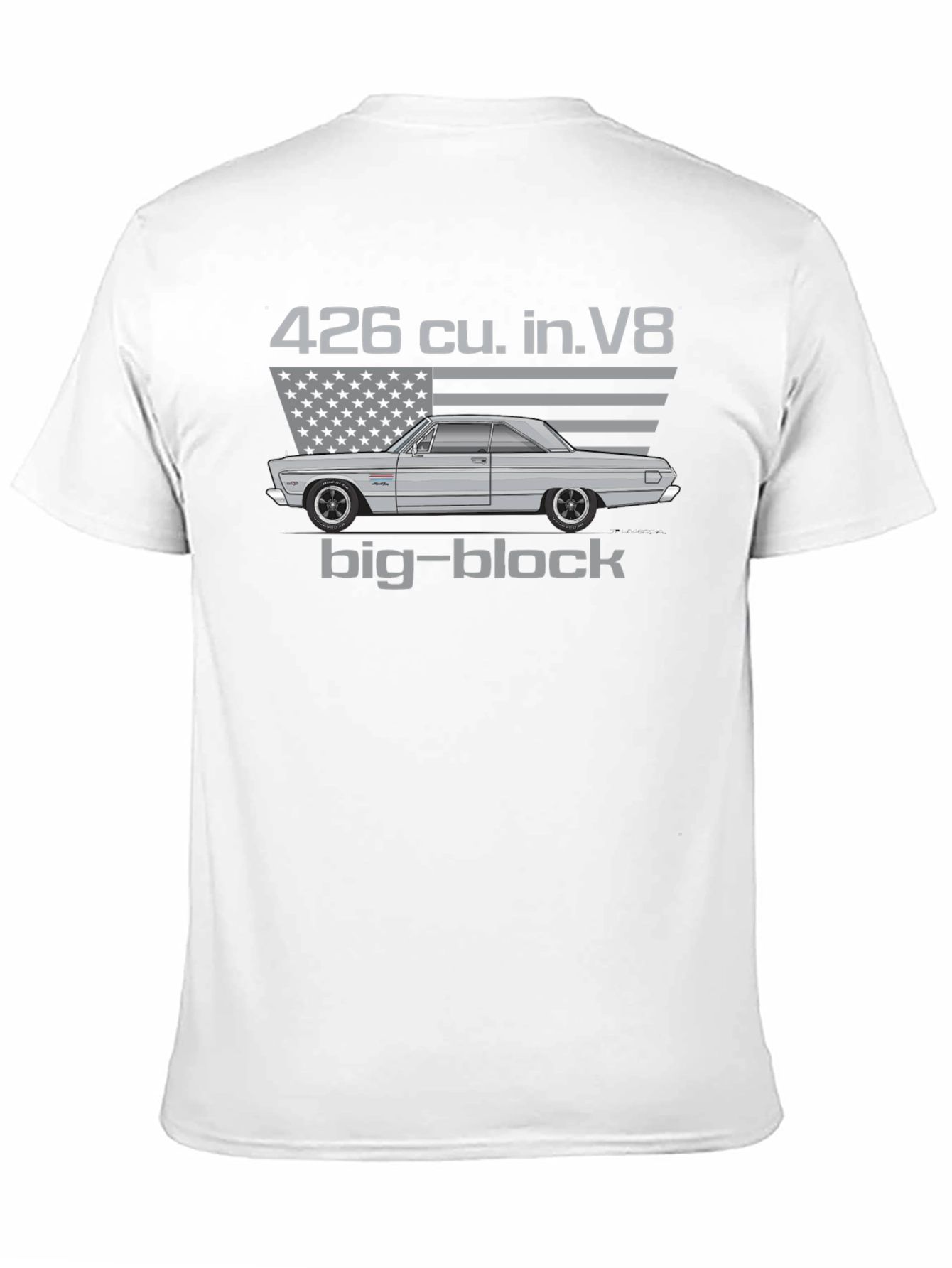 Camiseta Hombre Clásica Coche Americano Motor V8