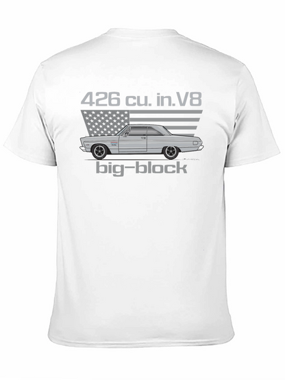 Camiseta Hombre Clásica Coche Americano Motor V8
