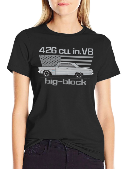 Camiseta Hombre Clásica Coche Americano Motor V8