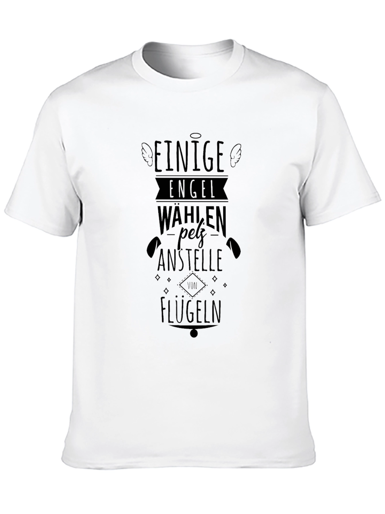 Camiseta Negra Algunos Ángeles Eligen Pelz Anstelle