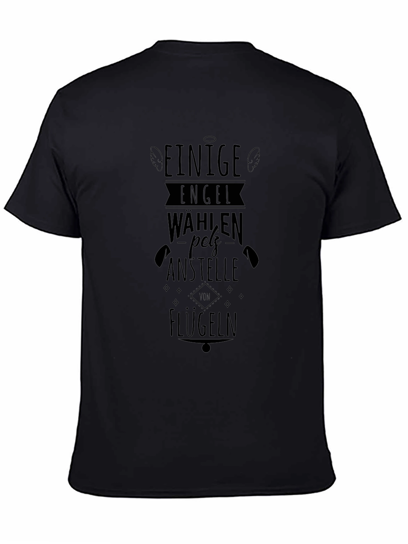 Camiseta Negra Algunos Ángeles Eligen Pelz Anstelle
