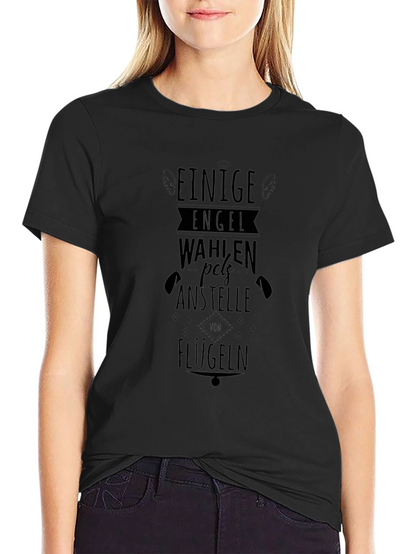 Camiseta Negra Algunos Ángeles Eligen Pelz Anstelle