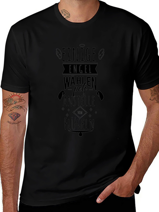 Camiseta Negra Algunos Ángeles Eligen Pelz Anstelle