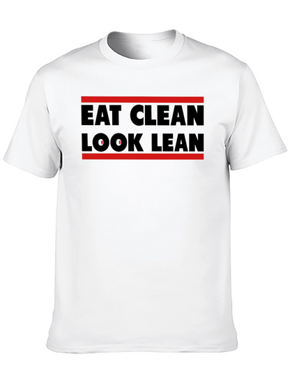 Camiseta Hombre Eat Clean Look Lean Negra
