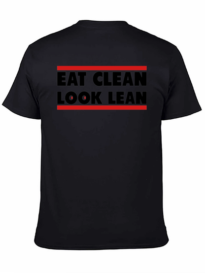 Camiseta Hombre Eat Clean Look Lean Negra