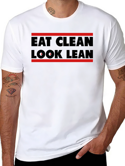 Camiseta Hombre Eat Clean Look Lean Negra