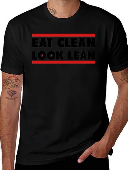 Camiseta Hombre Eat Clean Look Lean Negra