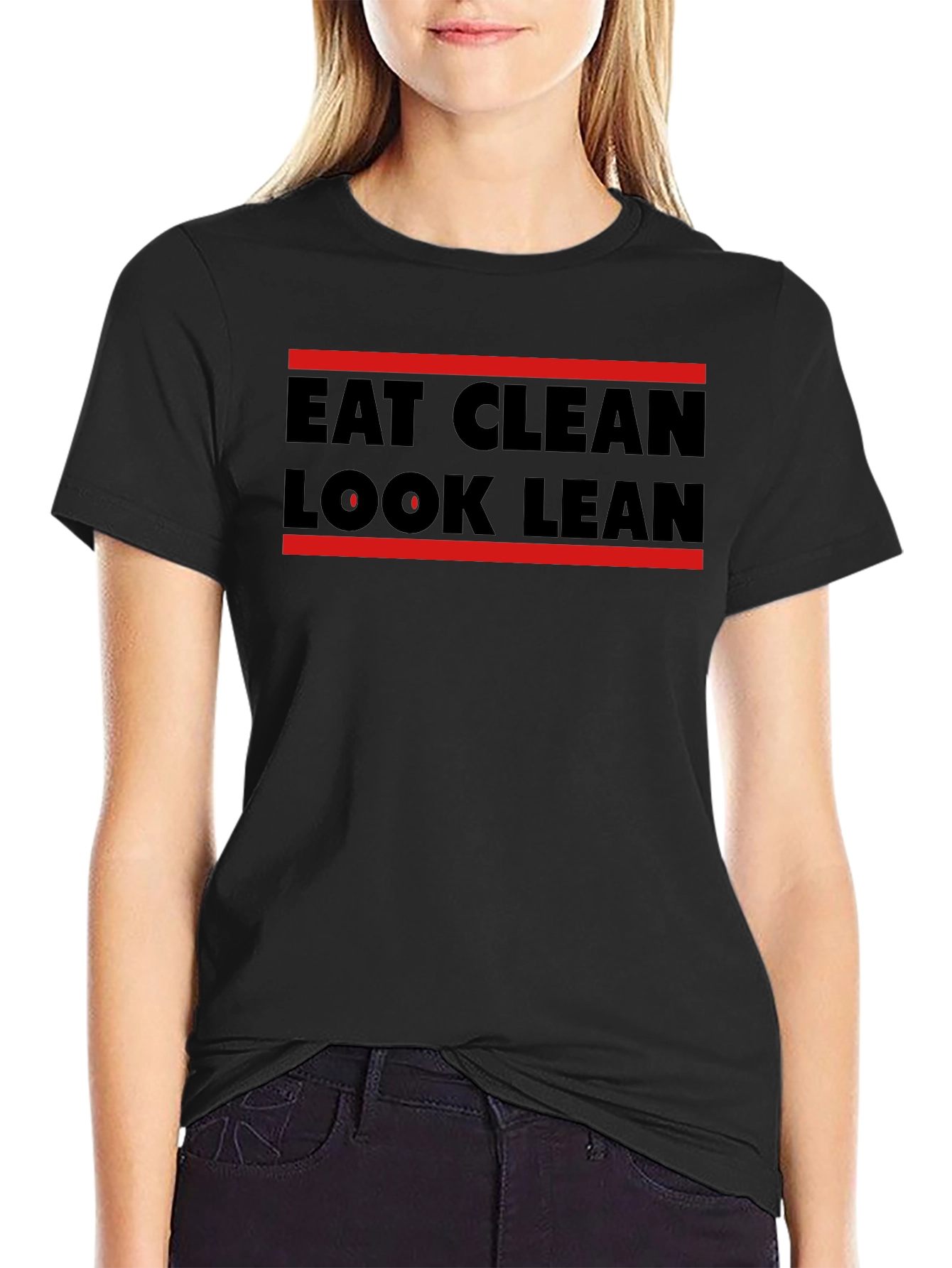 Camiseta Hombre Eat Clean Look Lean Negra