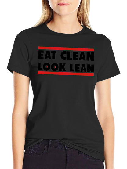 Camiseta Hombre Eat Clean Look Lean Negra