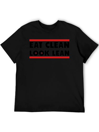 Camiseta Hombre Eat Clean Look Lean Negra