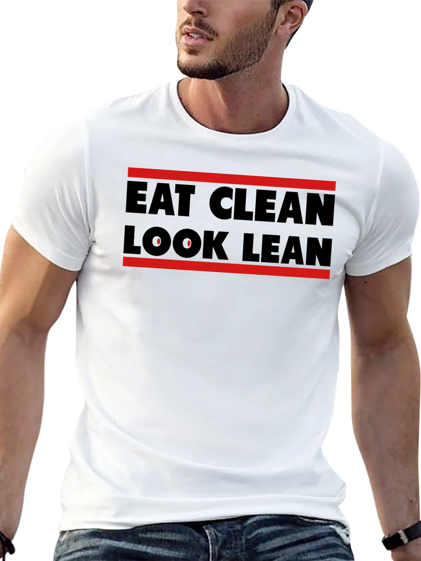 Camiseta Hombre Eat Clean Look Lean Negra