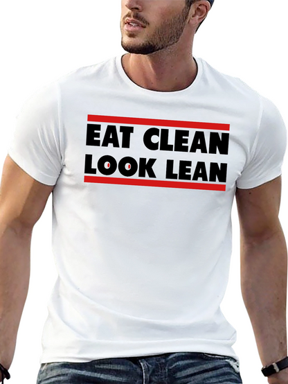 Camiseta Hombre Eat Clean Look Lean Negra