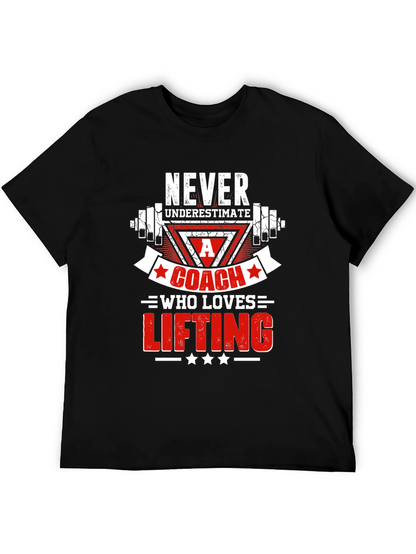 Camiseta Negra para Entrenador de Levantamiento de Pesas