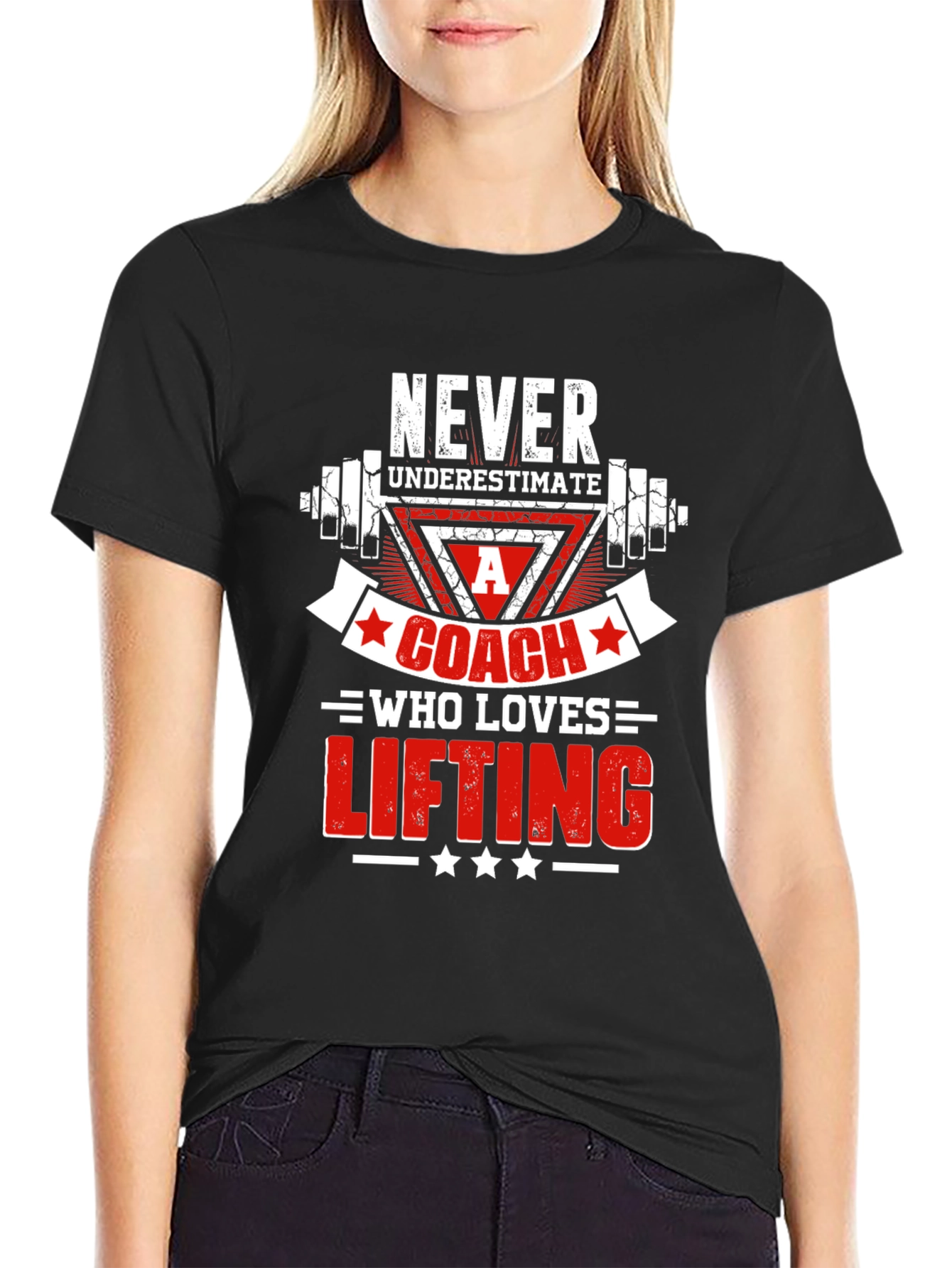 Camiseta Negra para Entrenador de Levantamiento de Pesas