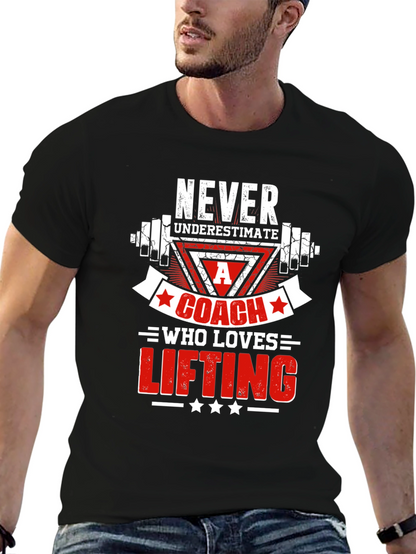 Camiseta Negra para Entrenador de Levantamiento de Pesas