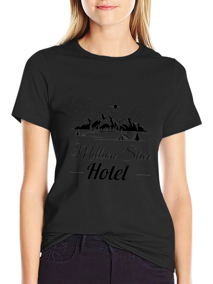 Camiseta Negra Million Star Hotel Casual para Hombre