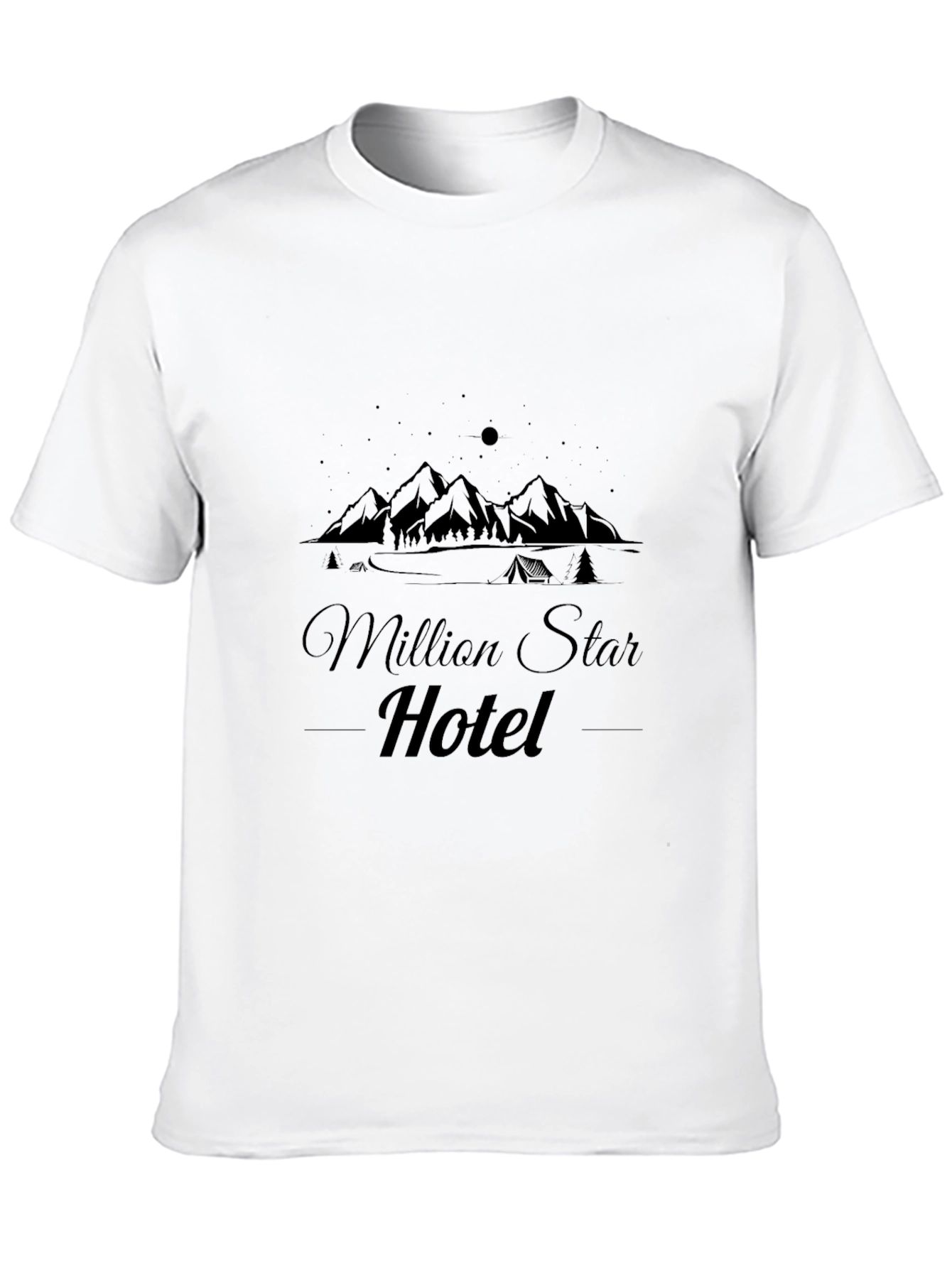 Camiseta Negra Million Star Hotel Casual para Hombre