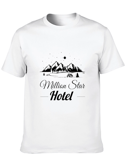 Camiseta Negra Million Star Hotel Casual para Hombre