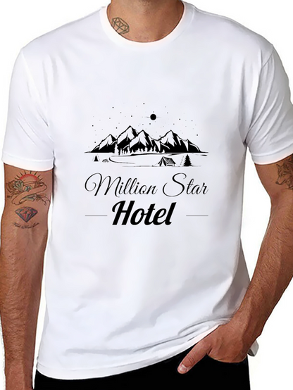 Camiseta Negra Million Star Hotel Casual para Hombre