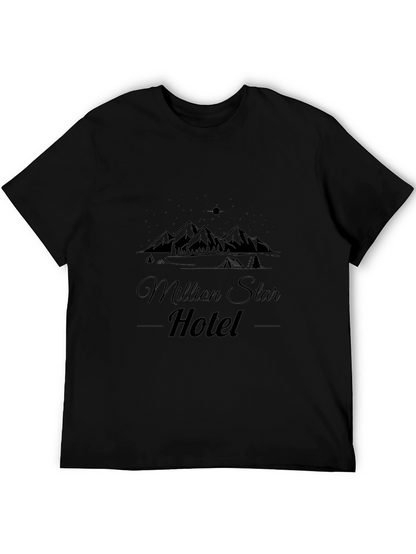 Camiseta Negra Million Star Hotel Casual para Hombre