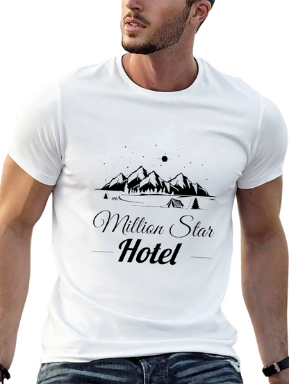 Camiseta Negra Million Star Hotel Casual para Hombre