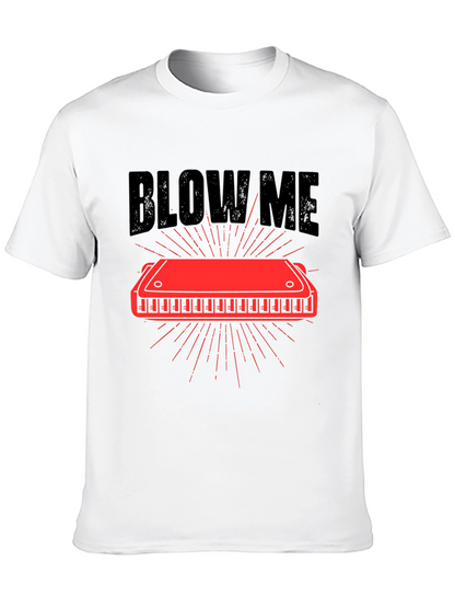 Camiseta Negra con Diseño de Armónica Blow Me