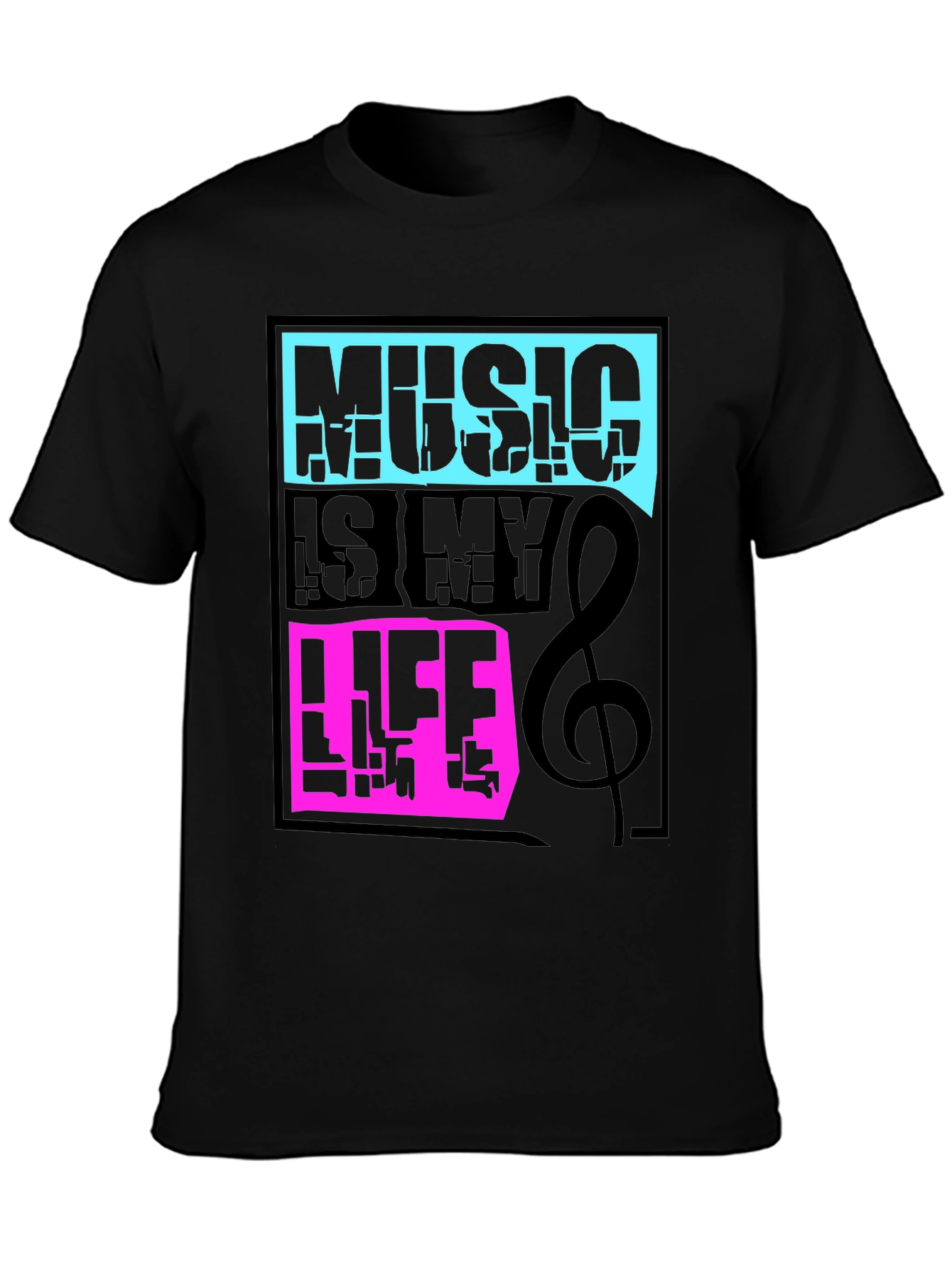 Camiseta Negra Music is My Life