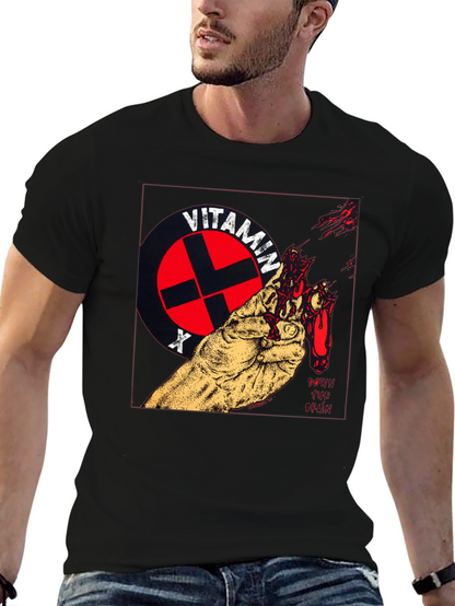 Camiseta Negra con Diseño Vitamin X