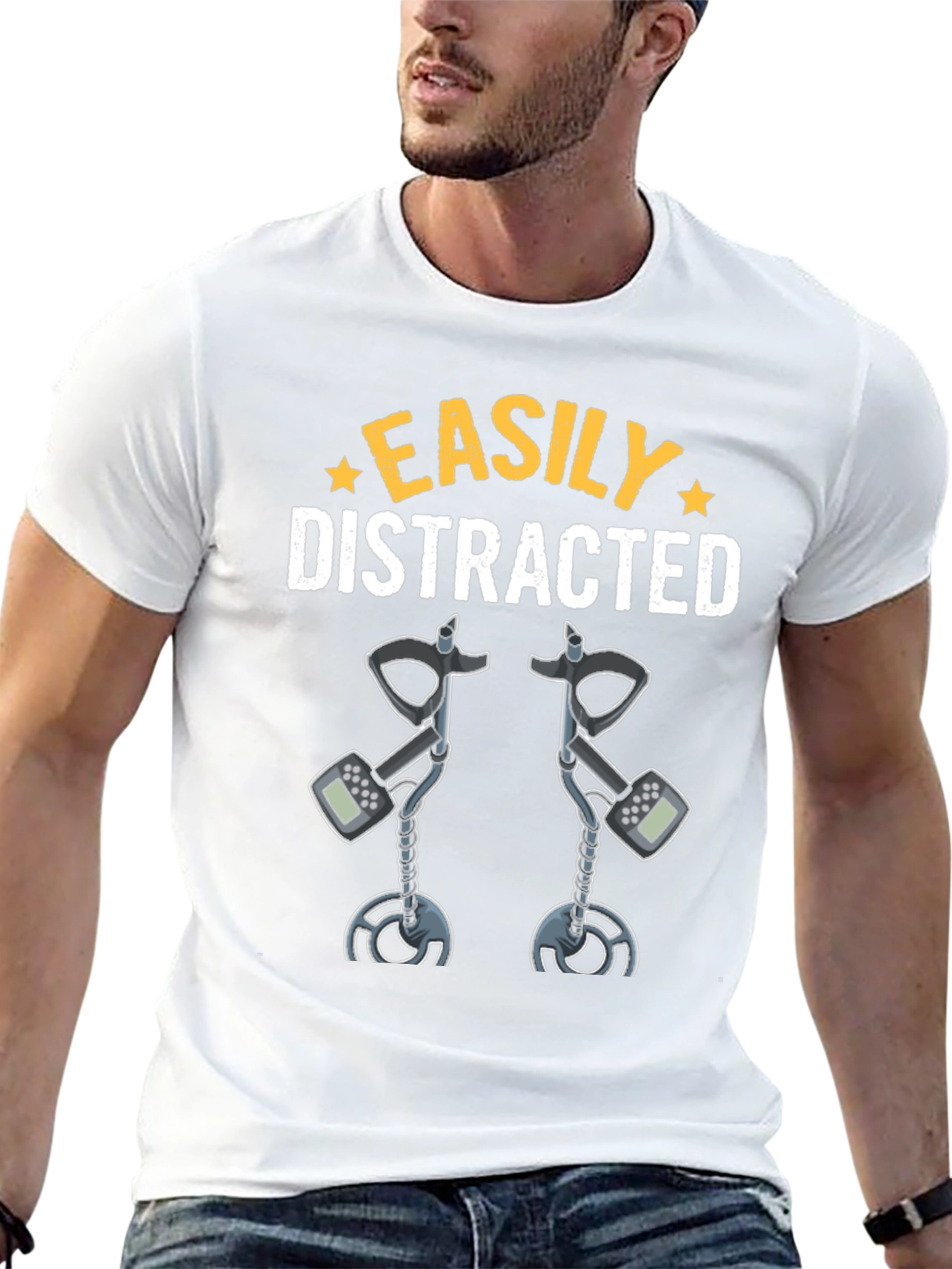 Camiseta Fácilmente Distraído Detector de Metales