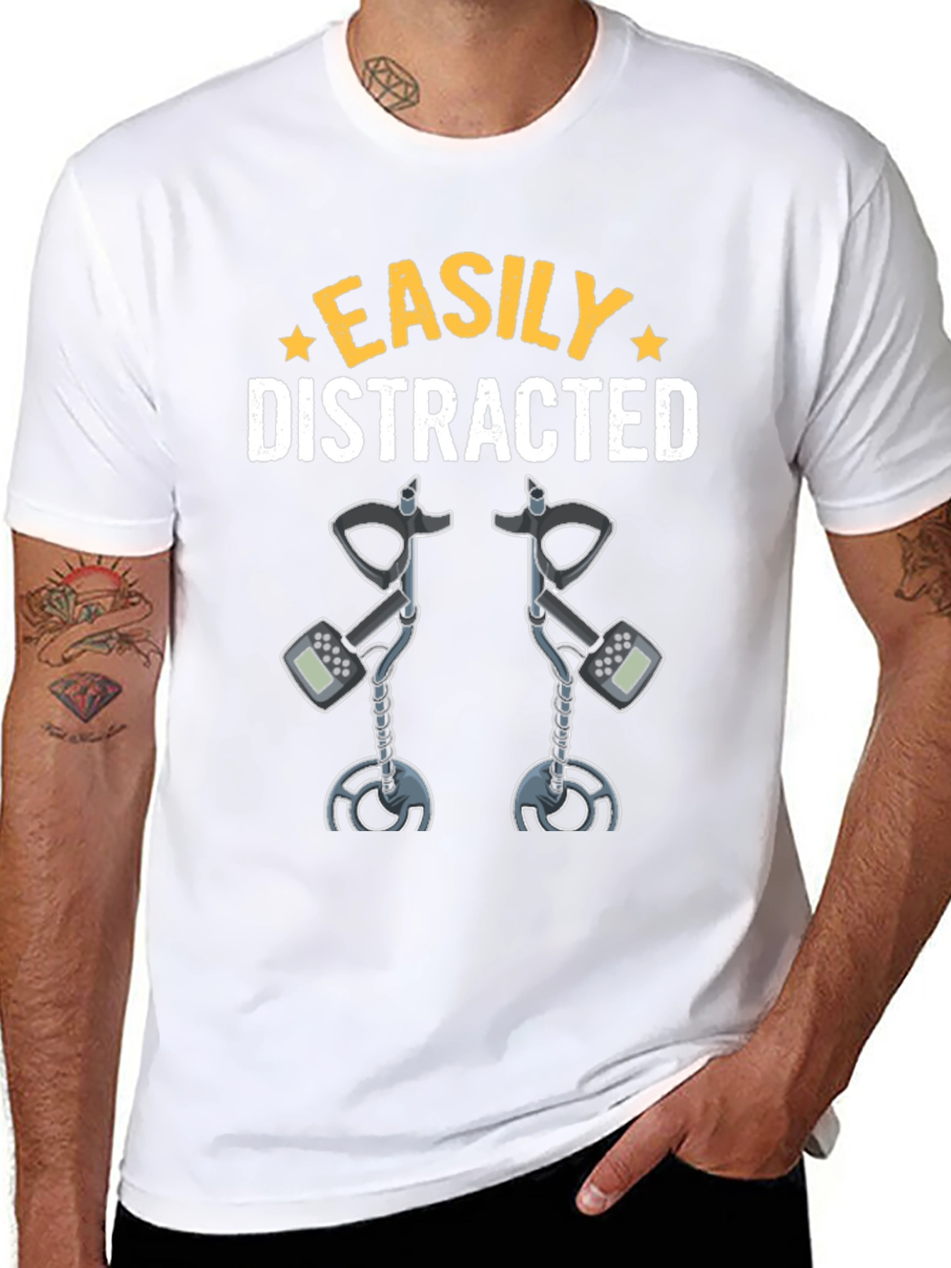 Camiseta Fácilmente Distraído Detector de Metales