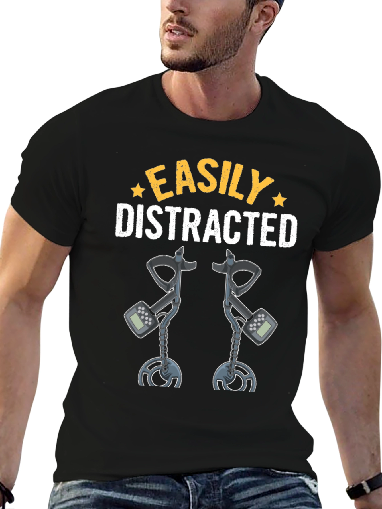 Camiseta Fácilmente Distraído Detector de Metales