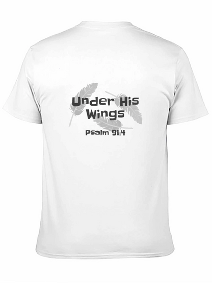 Camiseta Negra Cristiana Alas Salmo 91:4