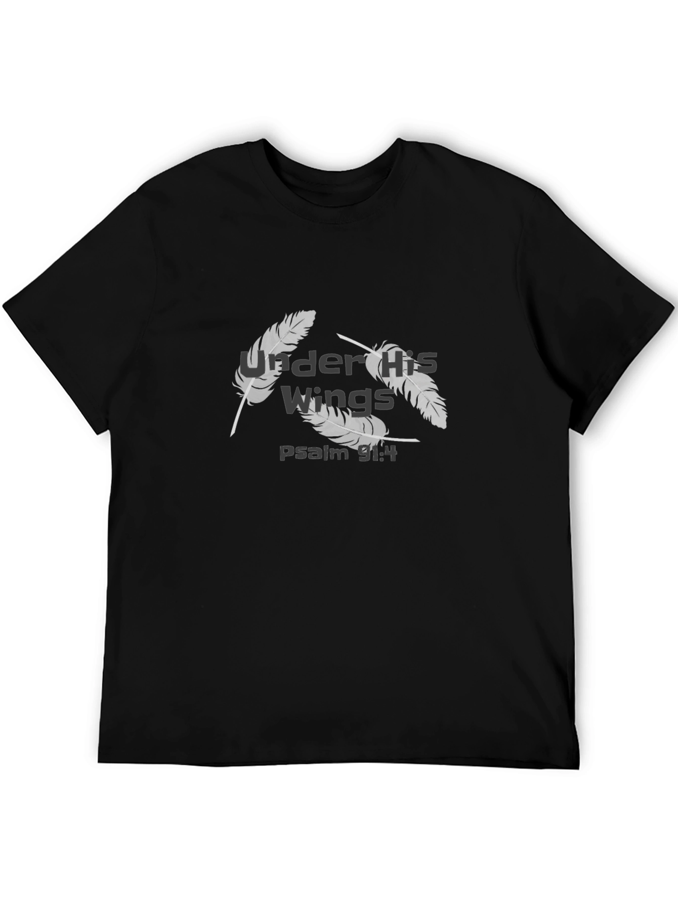 Camiseta Negra Cristiana Alas Salmo 91:4