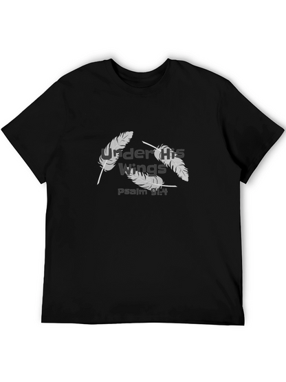 Camiseta Negra Cristiana Alas Salmo 91:4
