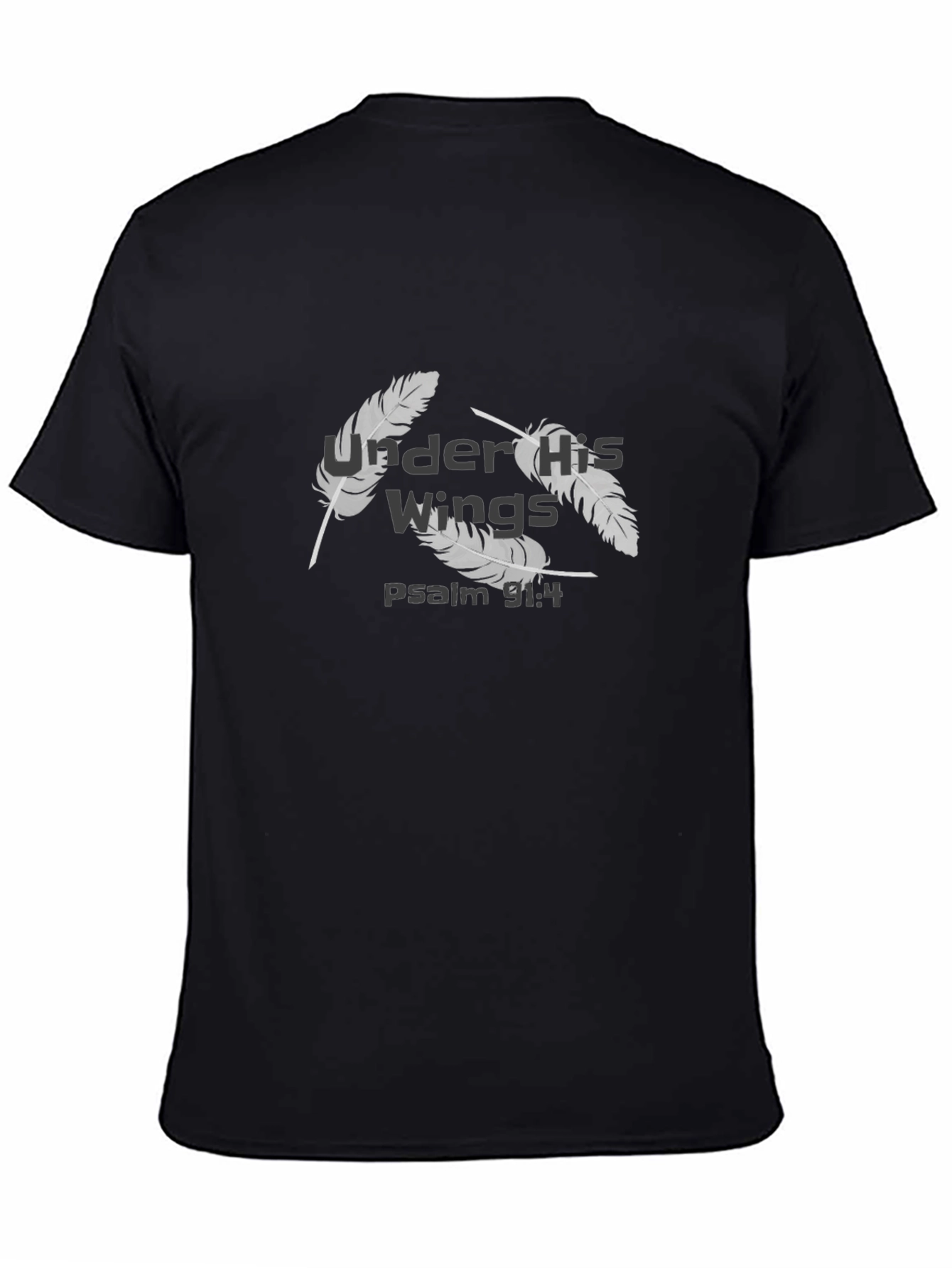 Camiseta Negra Cristiana Alas Salmo 91:4