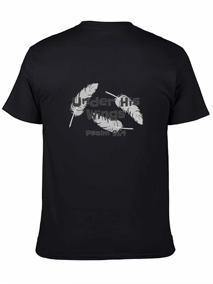 Camiseta Negra Cristiana Alas Salmo 91:4