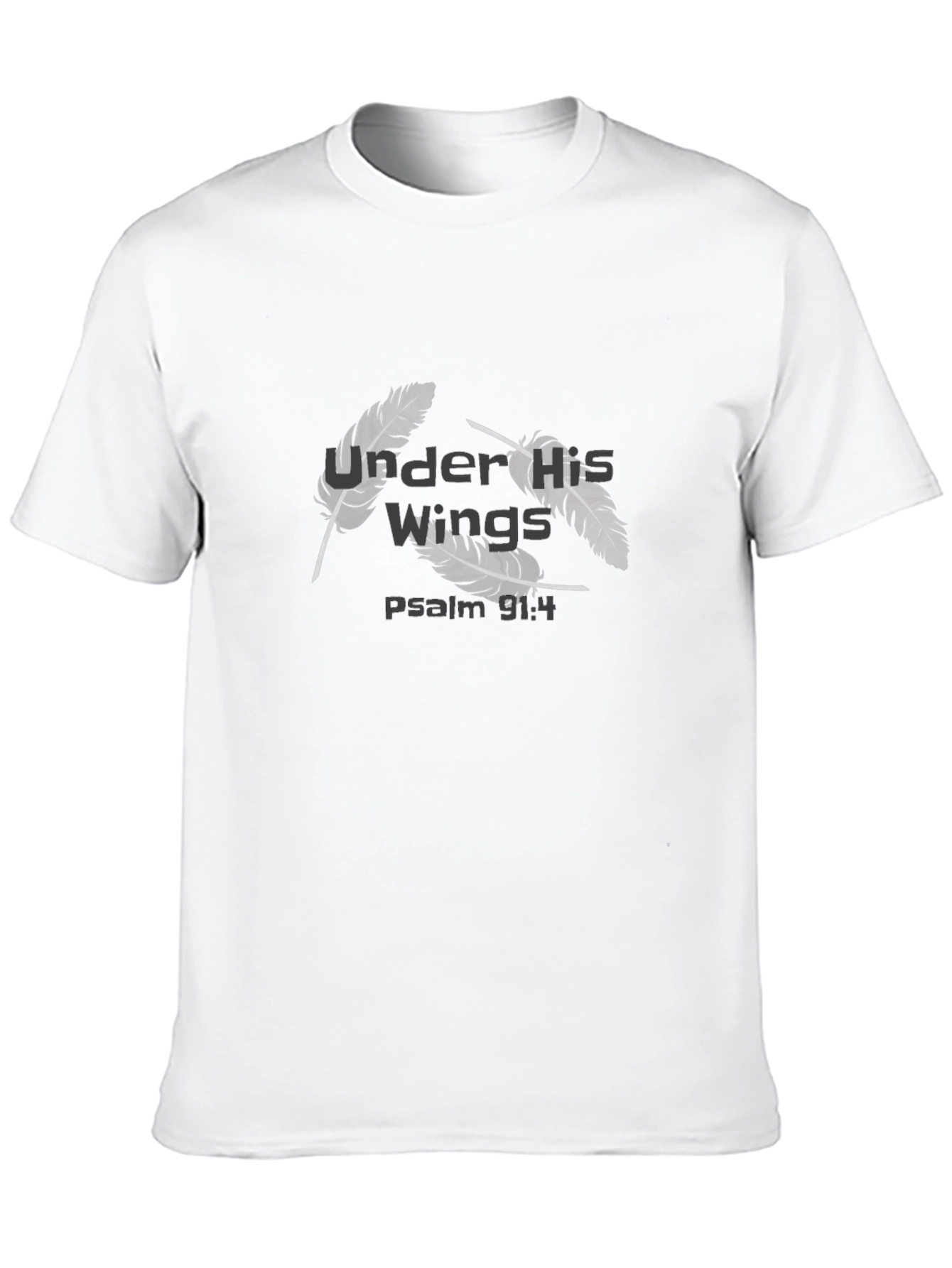 Camiseta Negra Cristiana Alas Salmo 91:4