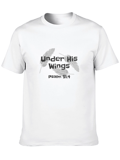Camiseta Negra Cristiana Alas Salmo 91:4