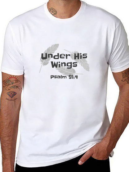 Camiseta Negra Cristiana Alas Salmo 91:4