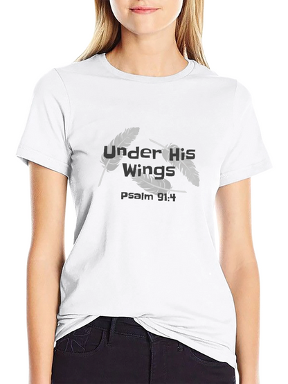 Camiseta Negra Cristiana Alas Salmo 91:4