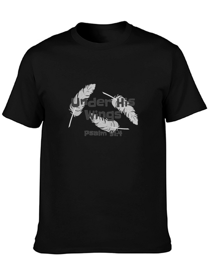 Camiseta Negra Cristiana Alas Salmo 91:4