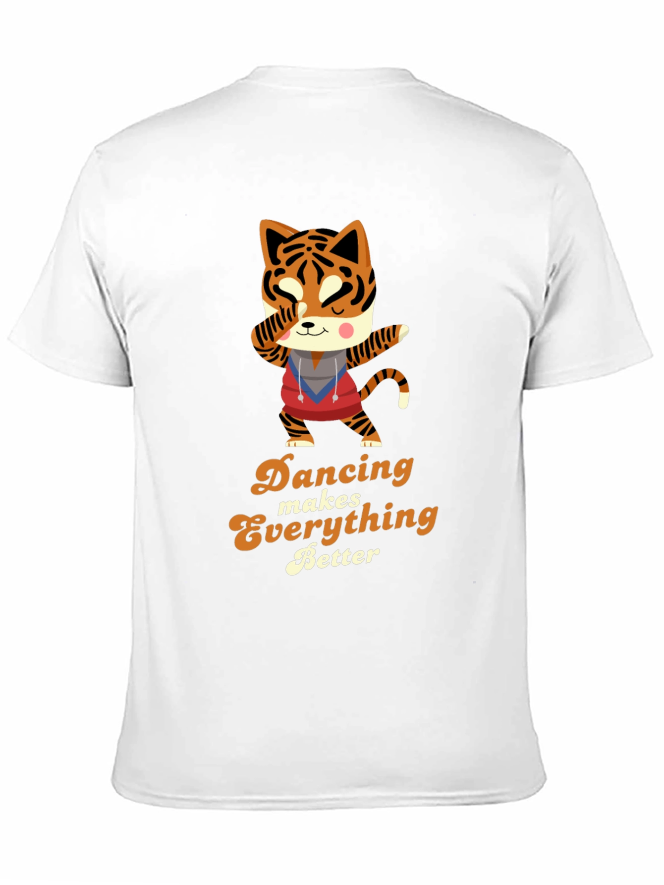 Camiseta Negra con Diseño de Tigre Bailarín