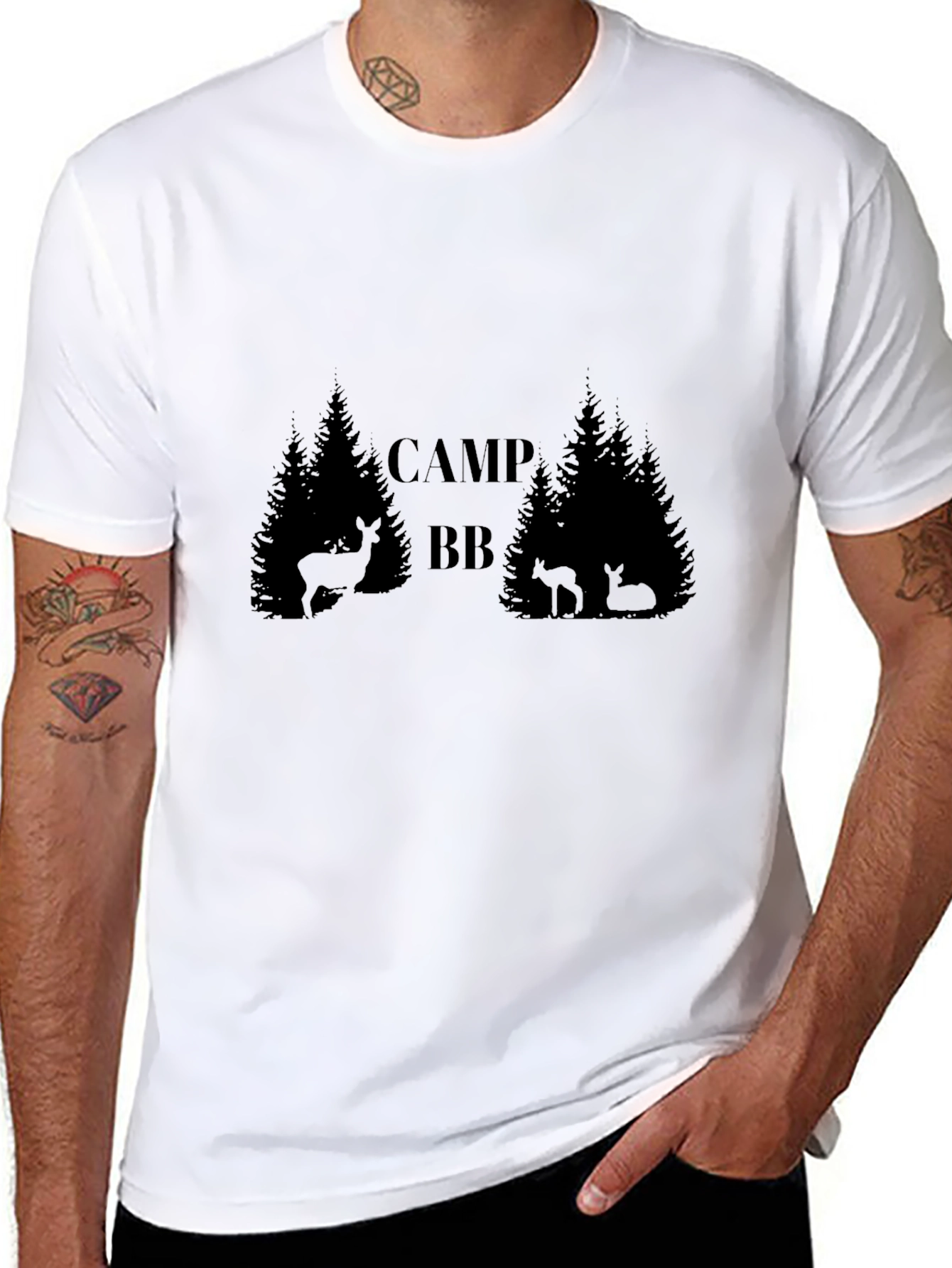 Camiseta Negra Camp BB Estilo Bosque